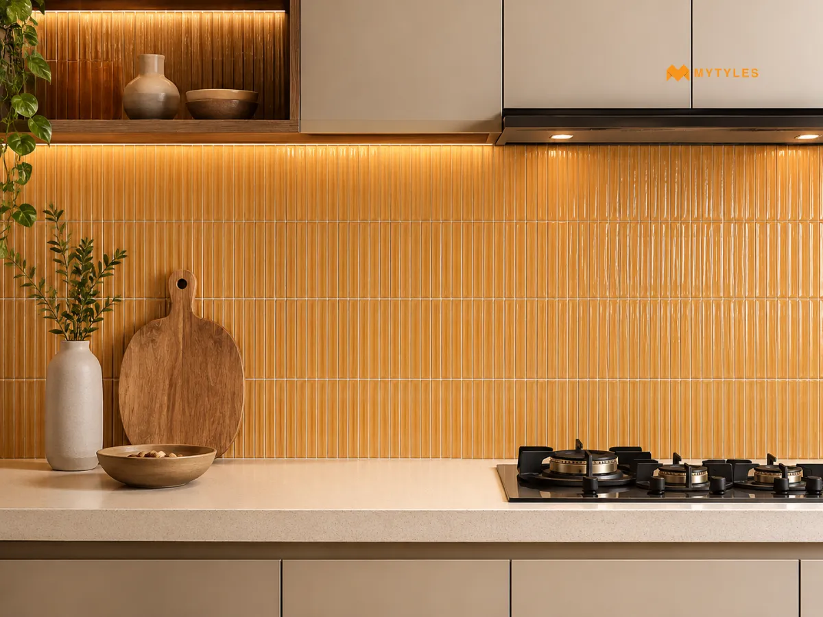 Fluted Backsplash Tiles for a Soft Modern Finish
